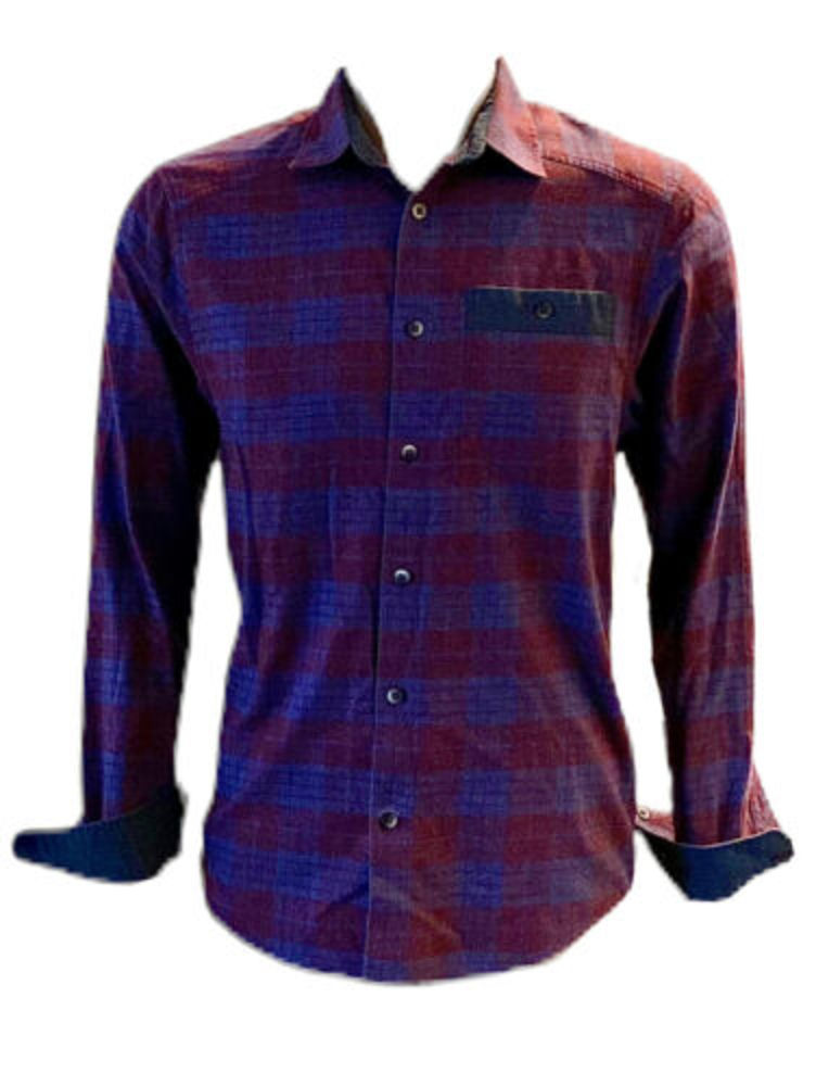 UNDER ARMOUR Cold Gear Maroon￼ Blue Plaid Flannel‎ Long Sleeve Button Down Shirt